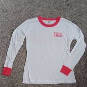 PINK Victoria's Secret White Tee with Red Trim